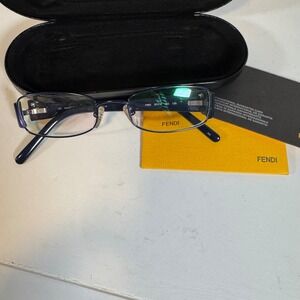 FENDI Eyeglasses F965 50 18 443 135 Blue Made in Italy Frames with Case